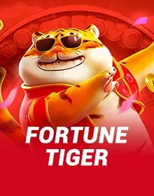 Carátula de un título de rodillos con un tigre dorado y motivos de la fortuna, publicada por la marca.